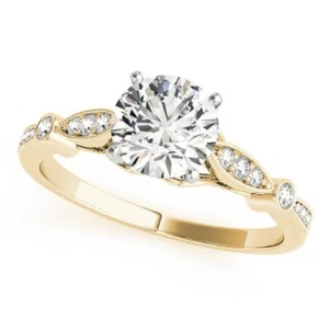 IGI Round cut 1.15 ct Lab Grown Diamond Wedding Ring 14K Yellow Gold - Picture 1 of 7