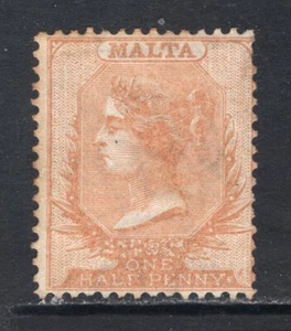 M25218 Malta 1872 SG8 QV: ½d orange buff. No gum. MINT, Cat £225 - Picture 1 of 1