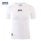 KEMALOCE Cycling Base Layer Men Short Sleeve White&Black Cool Sports Shirts