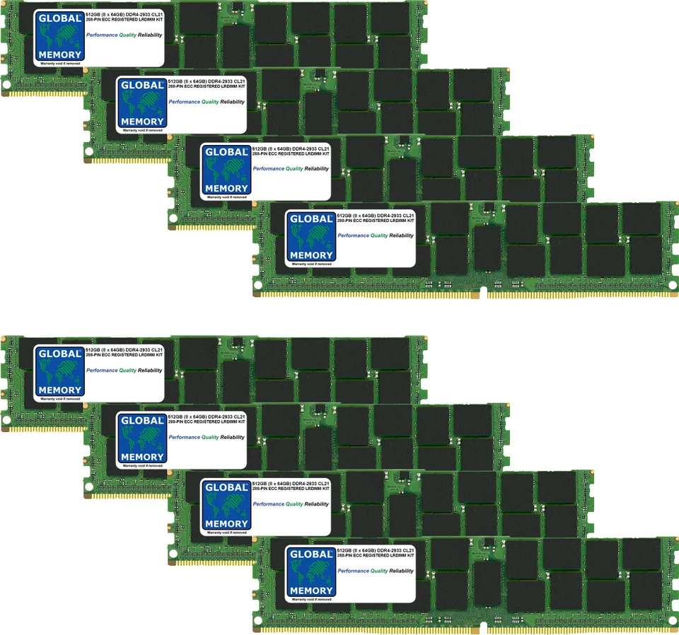 512GB 8x64GB DDR4 2933MHz PC4-23400 ECC REGISTERED LRDIMM MAC PRO (2019) RAM KIT - Image 1 of 1