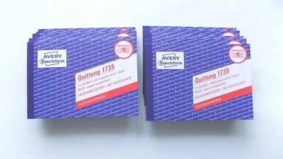 10 x Quittungsblock AVERY Zweckform 1735 2x40 Blatt SD MwSt separat - Bild 1 von 4