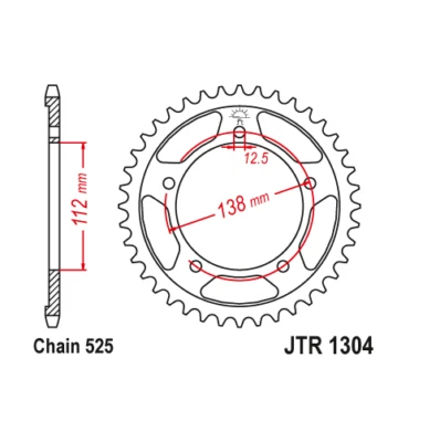 JT CORONA 42 TRASMISSIONE 525 PER HONDA CBR650 F / FA - E,F,G,H,J 2014 - 2018 Foto 1 de 2