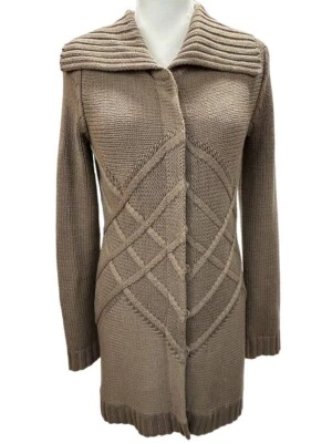 Liz & Co. Brown Knit Long Cardigan Sweater Size S - Image 1 of 4