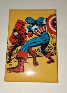 Daredevil/Capitán América Vintage 1986 Marvel Comics Pin Botón Trasero Rectángulo - Imagen 1 de 3