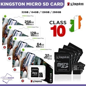 KINGSTON Micro SD SDHC Class 10 SDXC Phone Memory Card 64GB 128GB 256GB 512GB - Zdjęcie 1 z 9