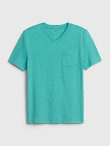 NWT GAP Kids V-Neck Short Sleeve Pocket Tee T-Shirt Green Cascade Boys L 10 - Picture 1 of 1