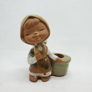 UCTCI Japan Stoneware Art Figurine Girl Candle Holder Ceramic Pottery MCM Vtg - Picture 1 of 9