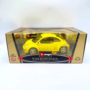 Burago 1998 Volkswagen Beetle Yellow 1:18 Diecast Gold Collection - Picture 1 of 10