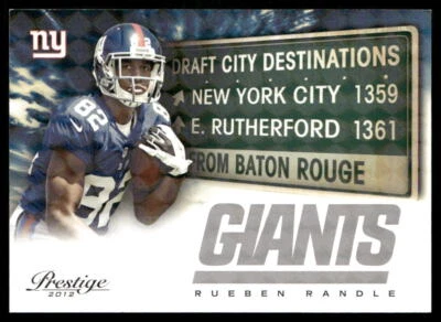 2012 Panini Prestige Rueben Randle 26 Draft City Destination New York Giants - Image 1 of 2
