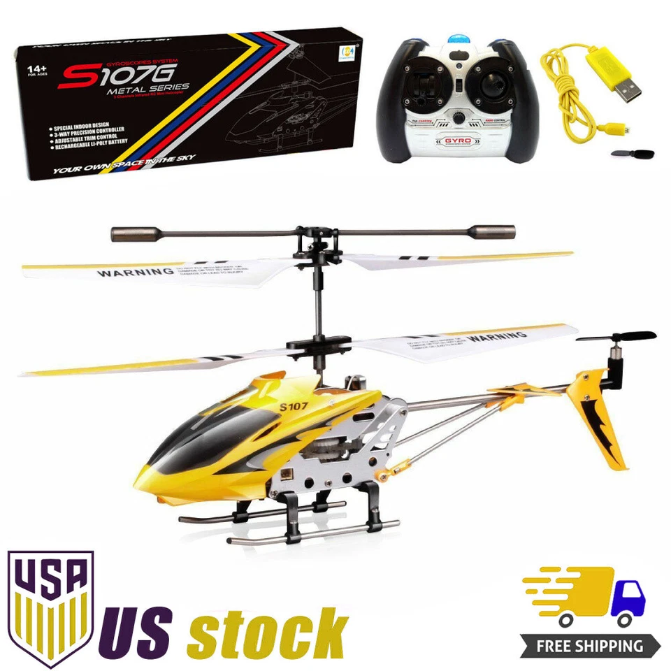 Syma S107g RC Helicopter Remote Control S107 Mini Aircraft Alloy Gyro Yellow Toy