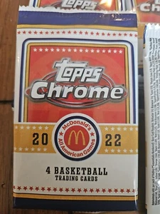 2022 Topps Chrome Mcdonalds All American Basketball Sealed 4 Card Pack - Picture 1 of 3