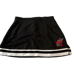 Falda de animadora CTM Sportswear para mujer talla grande negra blanca roja cremallera trasera - Imagen 1 de 4