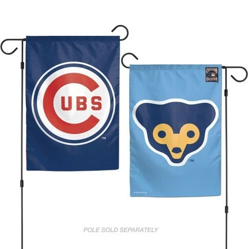 CHICAGO CUBS COOPERSTOWN COLLECTION 2 SIDED GARDEN FLAG 12"X18" YARD BANNER - Image 1 of 1