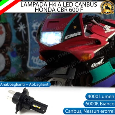 LAMPADA LED H4 CANBUS 4000 LM PER HONDA CBR 600 F 1990-2000 BIANCO 6000K - Immagine 1 di 4