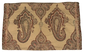 POTTERY BARN Throw Pillow Cover Tan Paisley Cotton/Linen 14x24 LUMBAR - Picture 1 of 7