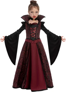 Spooktacular Creation Set Costume Da Vampiro Nobile per Bambina E Ragazza Hallow - Foto 1 di 12