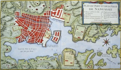 Япония, Нагасаки, Децима Беллин, 1752, Plan de la Ville et du Port de Nangasaki. - Изображение 1 из 4