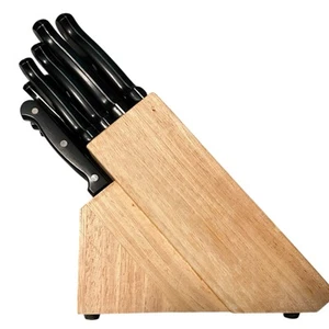 Hamilton Beach 15-Piece Knife Set with Wooden Block – Stainless Steel Blades - Picture 1 of 23