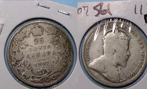 SILVER! 1907 CANADA STERLING SILVER QUARTER #561-146 - Picture 1 of 1
