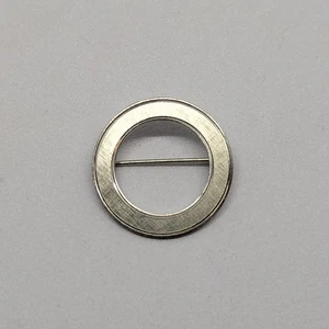 Vintage Sterling Silver Circle Etched Brooch PIN STAMPED STERLING - Picture 1 of 7