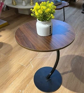 Round Shaped Compact Sofa Side End Table Coffee Laptop Table Living Room Bedroom - Picture 1 of 1