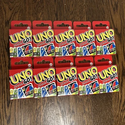Uno GO Mini Card Game - 10 PACK,  Pocket Sized for Travel or for Groups - - Image 1 of 4
