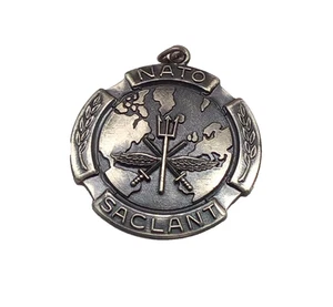 VINTAGE "NATO SACLANT" CHARM / STERLING SILVER PENDANT - Picture 1 of 5