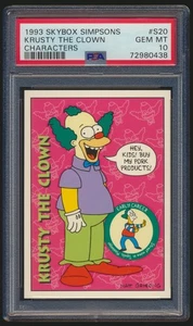 1993 Skybox Simpsons Characters S20 Krusty the Clown PSA 10 RARE LOW POP - Picture 1 of 2