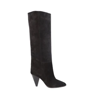 Isabel Marant Mainline Womens Ririo Suede Mid Calf Boots Black EU 41 RRP 990 - Picture 1 of 7