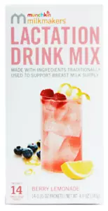 Munchkin Milkmakers Lactation Drink Mix with Collagen, Berry Lemonade-14 Packets - Picture 1 of 4