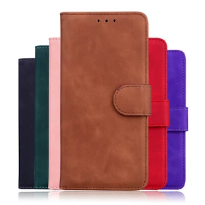 For Samsung A750 A80 A520 J6 Plus J7 J4 Solid Color Wallet Flip Stand Phone Case - Picture 1 of 11