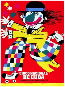 1359. Hochwertiges Poster. Kubanischer Nationalzirkus. Clown Schlafzimmer Wand Innenarchitektur Kunst - Bild 1 von 1