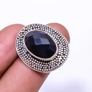 Black Onyx - Brazil 925 Sterling Silver Bali Handmade Ring S.5.5 R_9464_290_49 - Picture 1 of 2