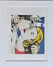 ROY LICHTENSTEIN The Kiss MATTED w/ Printed Signature Contemporary POP Art print