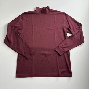 LL Bean Mock Neck Long Sleeve Sweatshirt Mens Medium Red 0KW38 Vintage Y2K 90's - Picture 1 of 8