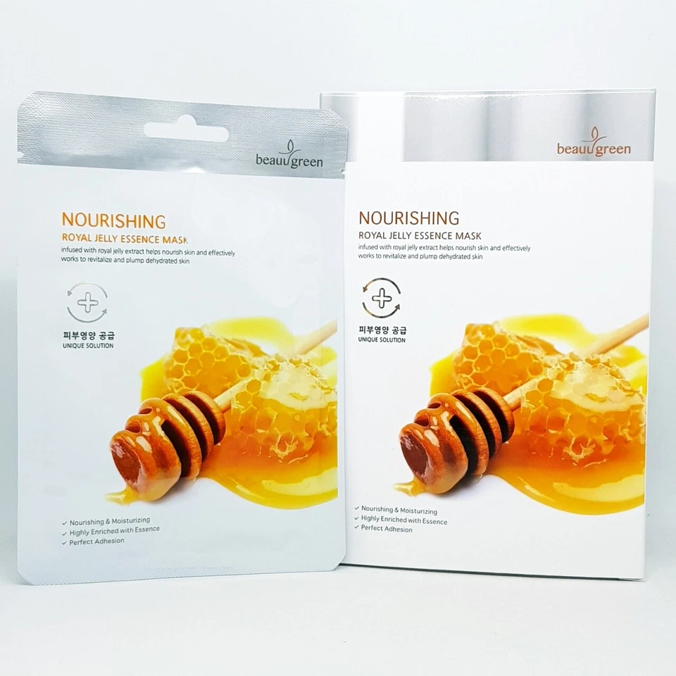 Beauugreen Nourishing Royal Jelly Essence Mask 23g x 10pcs Anti Aging K-Beauty - Image 1 of 4