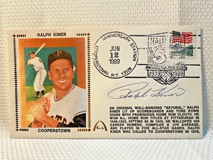 Ralph Kiner Signed First Day Cover FDC 1989 Cooperstown Envelope Cachet JSA - Picture 1 of 3