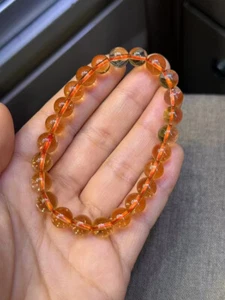 Brazalete Brazalete 8mm Natural Amarillo Citrino Cristal Piedras Preciosas AAA - Imagen 1 de 6