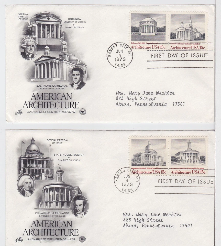 TurtlesTradingPost- American Architecture -1979 FDC #1779-82 Artcraft Variety - Image 1 of 1
