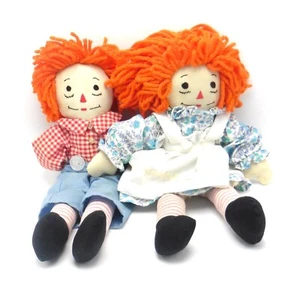 Raggedy Ann and Andy Dolls, Pair Of 16 Inch Handmade Rag dolls - Picture 1 of 13
