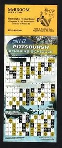 Pittsburgh Penguins 2011-12 estilo Hang-it imán horario McBroom Beer Store - Imagen 1 de 1