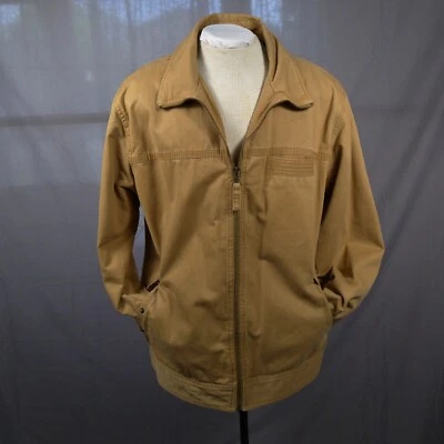 De Colección Timberland Hombres Cremallera Frontal Algodón Tostado Chaqueta de Bombardero A Presión y Bolsillos Interiores XL Foto 1 de 4