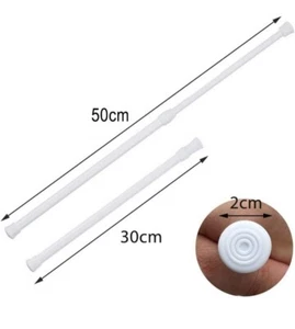 2 pack Telescopic Net Voile Tension Curtain Rail Pole Rod Rods Spring Extendable - Picture 1 of 4