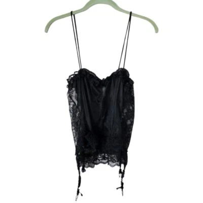 THE WOMAN WITHIN x VINTAGE Blusa Sexy de Encaje Negro Noche Foto 1 de 4