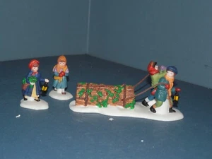 Dept 56 Village Accessory "Bringing Home the Yule Log" Retired #55581 - Picture 1 of 4