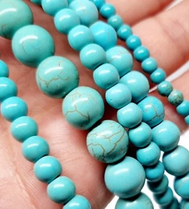 Turquoise Beads Gemstone Craft Stones 4mm to 10mm x5 Strands - Picture 1 of 9