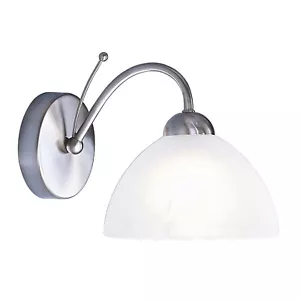 Applique Contemporanea Milanese Acciaio Argento Vetro 1 Luce E14 - Foto 1 di 2