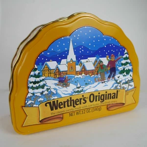 Contenedor publicitario coleccionable de lata de caramelo original Werther's de colección - Imagen 1 de 6