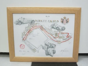 handkolorierter Kunstdruck Monte Carlo Race Circuit, Heiko Saxo, 46,5x36,5, V2 - Bild 1 von 3