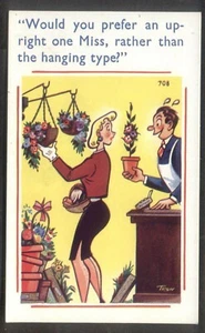 Vintage Comic Postcard. Customer Asked Whether She Prefers an Upright One! - Picture 1 of 1